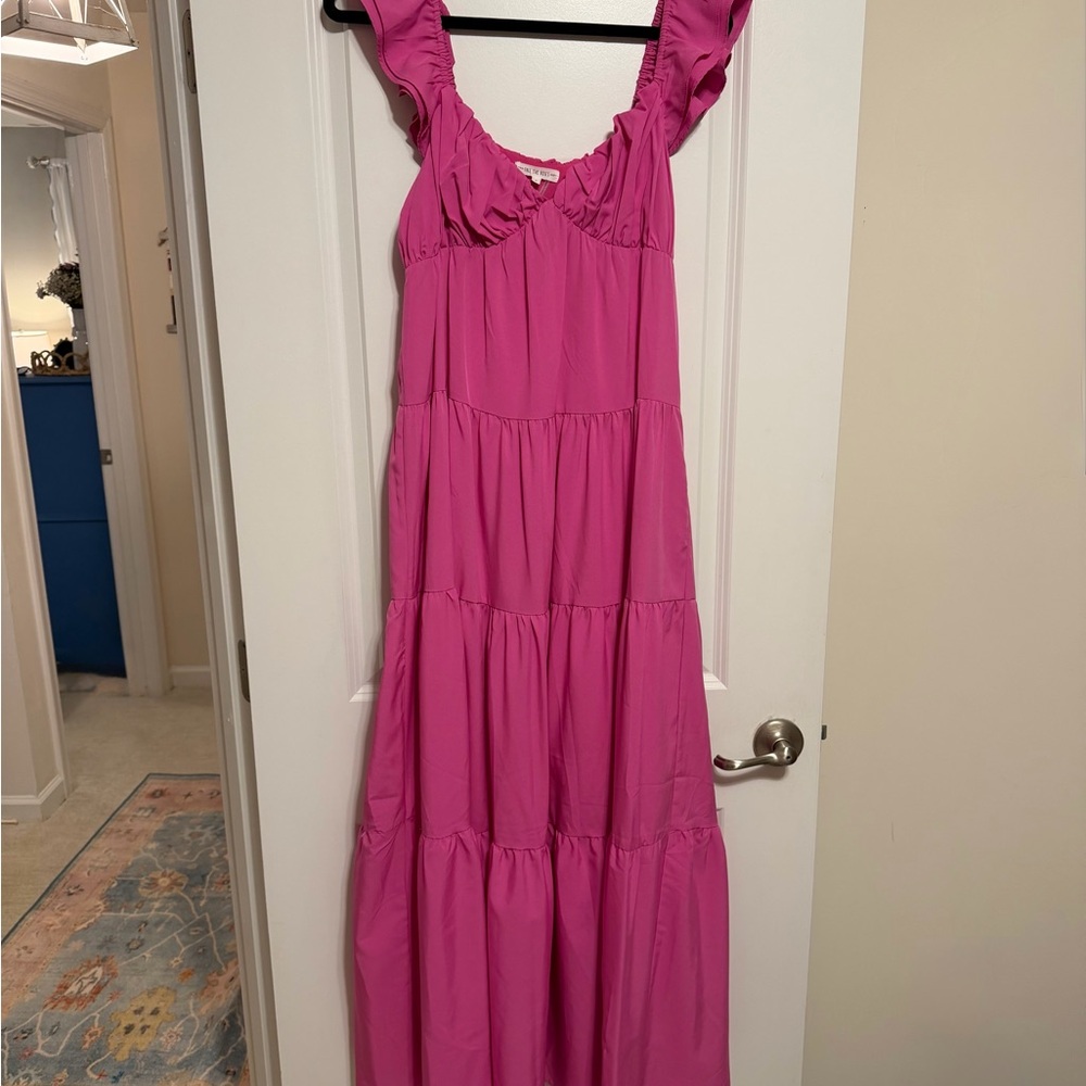 Free the Roses Fuchsia Ruffled Dress